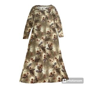 Vintage Y2K 00’s flower long sleeve maxi dress with no tags